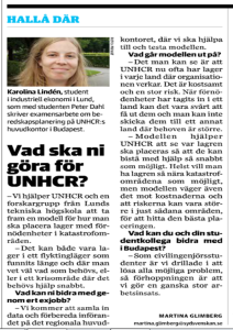2015-09-19 Sydsvenskan hallå där Karolina Lindén